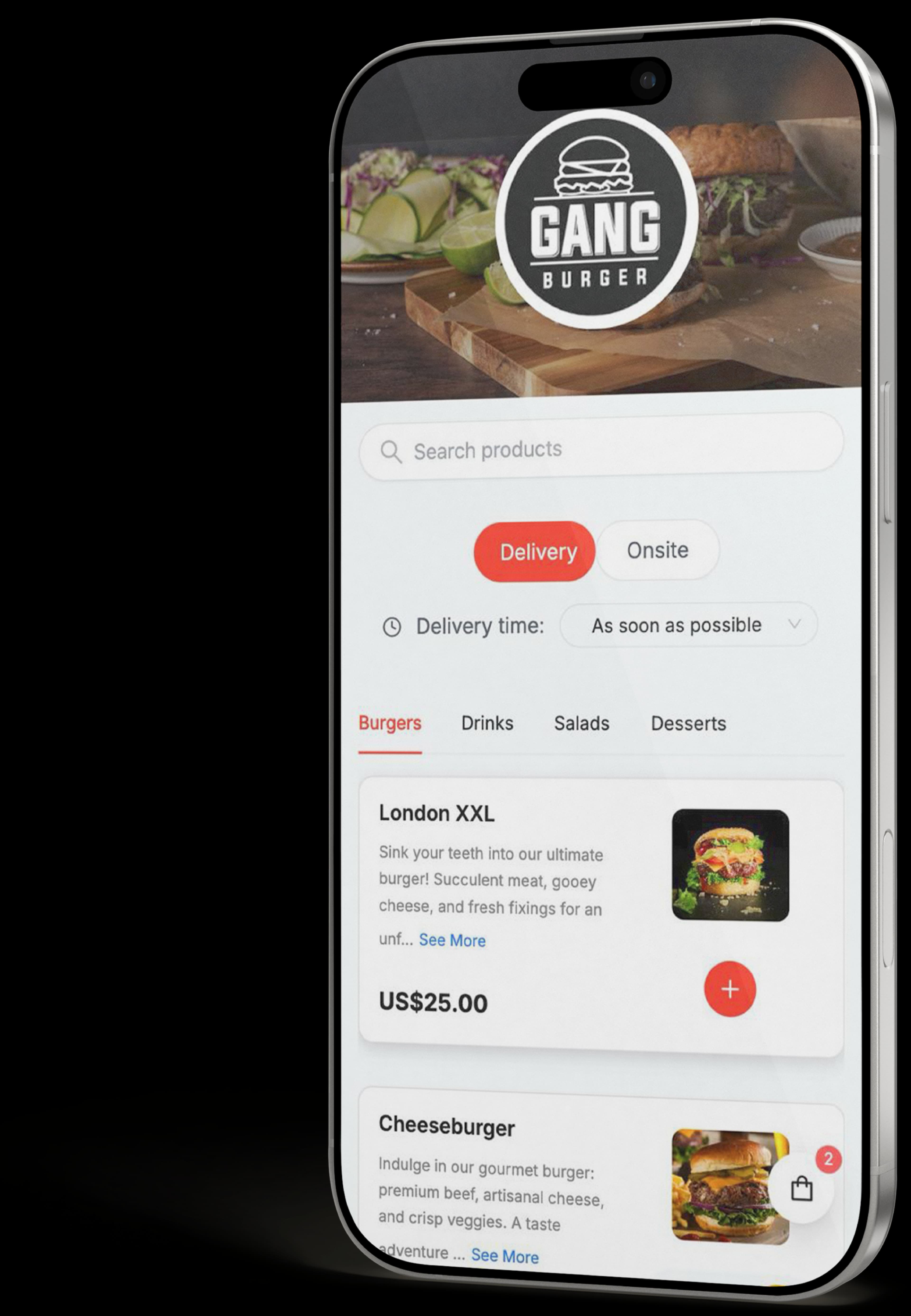Phone with digital menu
